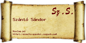 Szántó Sándor névjegykártya