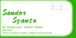 sandor szanto business card